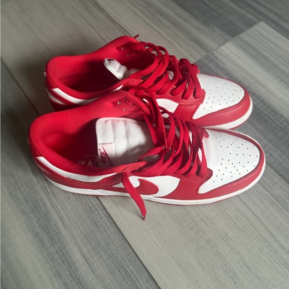 Nike Dunk Low Style Red & White Sneakers St John - Picture 3 of 8